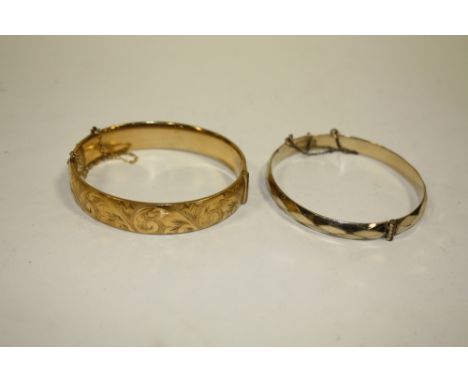 TWO VINTAGE ROLLED GOLD BANGLES