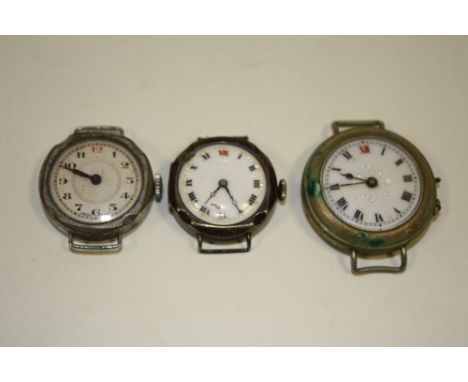 THREE VINTAGE TRENCH STYLE WATCHES