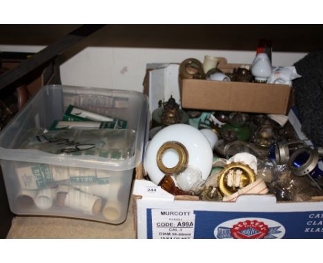 A LARGE QUANTITY OF OIL LAMP BURNERS AND ACCESSORIES ETC