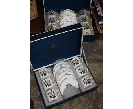 TWO BOXED ROYAL WORCESTER COFFEE CUP SETS