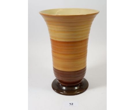 A large brown Shelley Harmony Ware vase, 23cm 