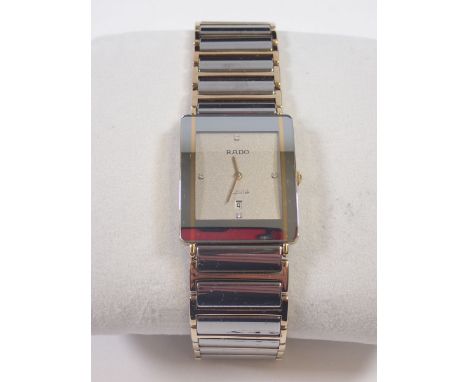 A gentleman’s bi-colour Rado Jubilee wrist watch with diamond markers to the dial, accompanied by box and papers 