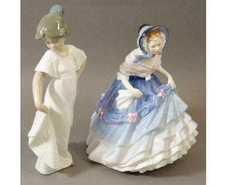 A Royal Doulton figure Alice, HN 3368 and a Nao figure 