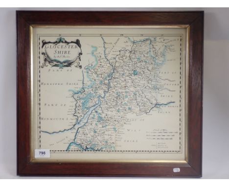 A Robert Morden map of Gloucestershire, 33 x 38cm 