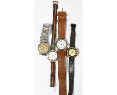 Four vintage mechanical wrist watches including a gents Movado sport watch, a ladies silver watch and a ladies automatic watc