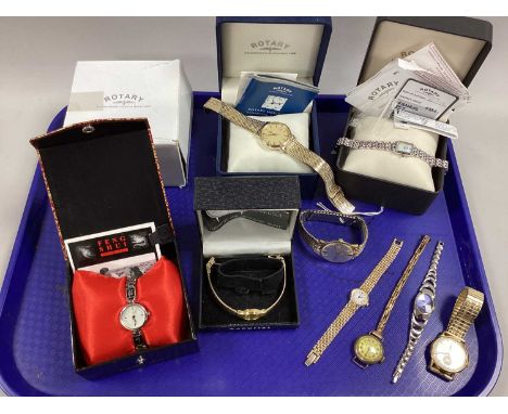 Ladies and Gent's Wristwatches, including Accurist, Rotary, etc :- One Tray
