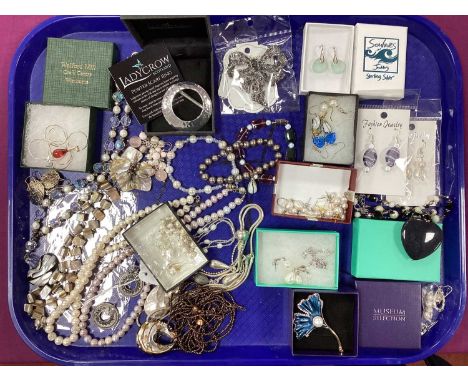 A Mixed Lot of Assorted Costume Jewellery, including fresh water pearl necklaces and earrings, bracelets, heart drop necklace