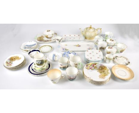 SHELLEY; a collection of assorted ceramics to include a late Foley Crown teapot, teacup and saucer in the 11607 pattern, etc.