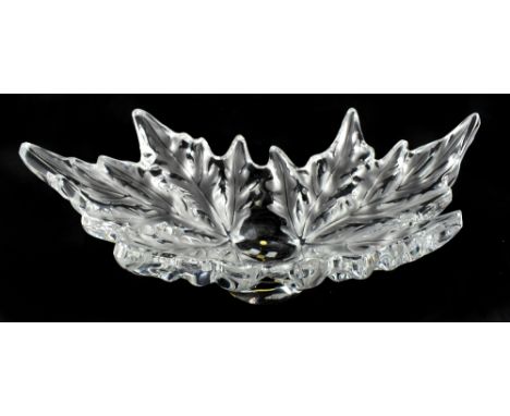 LALIQUE FRANCE; a clear and frosted glass ‘Champs-Élysées’ bowl, signed to rim, length 45cm.Additional InformationLight scrat