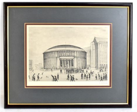 LAURENCE STEPHEN LOWRY RBA RA (1887-1976); a pencil signed print, ‘Central Library Manchester', signed lower right, with blin