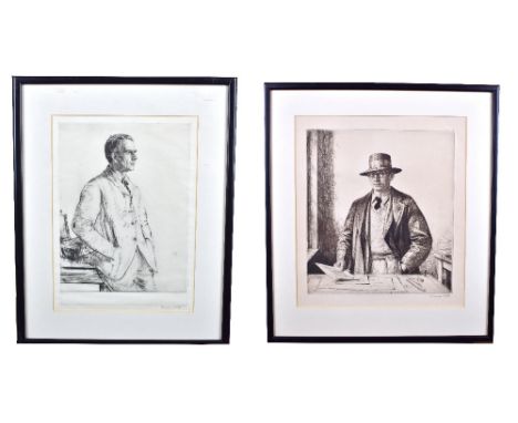 SIR FRANCIS DODD RA RWS (1874-1949); two drypoint etchings, the first a portrait of Stanley Anderson c1931, the second a furt