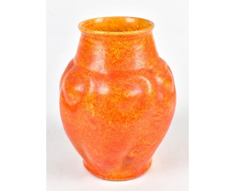 ROYAL LANCASTRIAN; a mottled orange glazed vase, impressed marks to base no.3303, height 18cm.Additional InformationA few lig