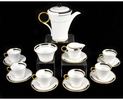 SHELLEY; a six setting tea service in the Regent shape decorated in the 'Blocks' pattern, pattern no.12273 (16).Additional In