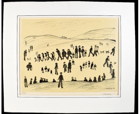 LAURENCE STEPHEN LOWRY RBA RA (1887-1976); two tone lithograph, ‘Sunday Afternoon', signed and numbered 32/75, published by G