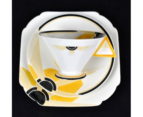 SHELLEY; an Art&nbsp; Deco trio in the Vogue shape and decorated in the 'Sun Ray' pattern, no.11742.Additional InformationLig