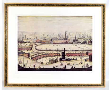 LAURENCE STEPHEN LOWRY RBA RA (1887-1976); a signed limited edition coloured print, 'The Pond', signed in pencil lower right 