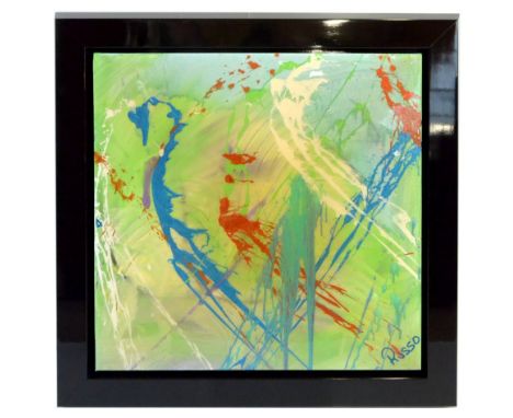 ANTONIO RUSSO (BRITISH, Born 1965); oil on canvas, 'Where There is Love There is Life',&nbsp;an abstract composition,&nbsp;si