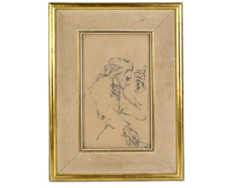 HAROLD RILEY DL, DLitt, FRCS, DFA, ATC (Born 1934); charcoal, study of a conductor, signed R. 68, 24 x 14cm, framed and glaze