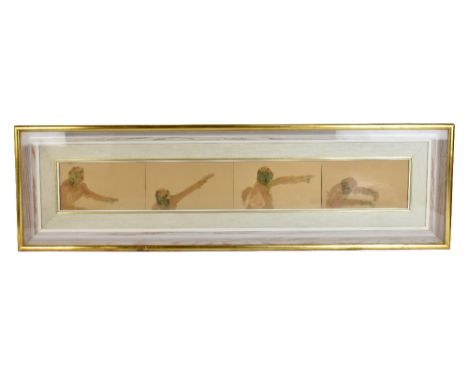 HAROLD RILEY DL, DLitt, FRCS, DFA, ATC (Born 1934); a group of four pencil watercolour and ink drawings, studies of a compose