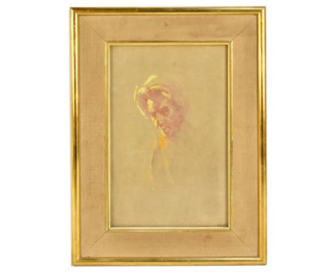 HAROLD RILEY DL, DLitt, FRCS, DFA, ATC (Born 1934); pencil and charcoal heightened with colour, unfinished portrait study, si