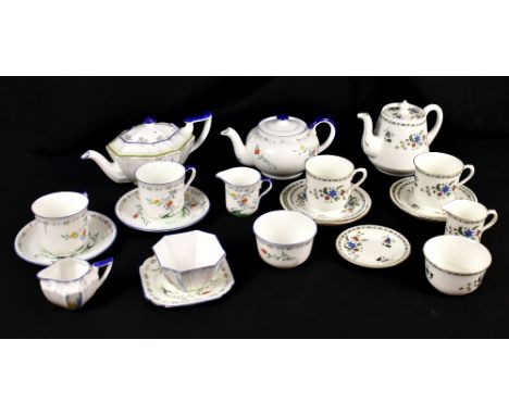 SHELLEY; three part tea services to include an example in the 'Chelsea' pattern, an example in the Queen Anne shape, pattern 
