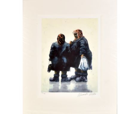 ALEXANDER MILLAR (Born 1960); pencil signed limted giclée print, 'Gossips', No 196/395, 45 x 34cm, unframed, complete with ce