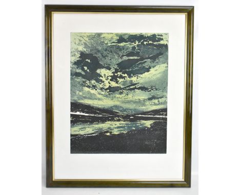 IRENE SCHEINMANN; pencil signed limited edition print 'Storm at Sunset', no.73/100, 49 x 39cm, framed and glazed.Additional I