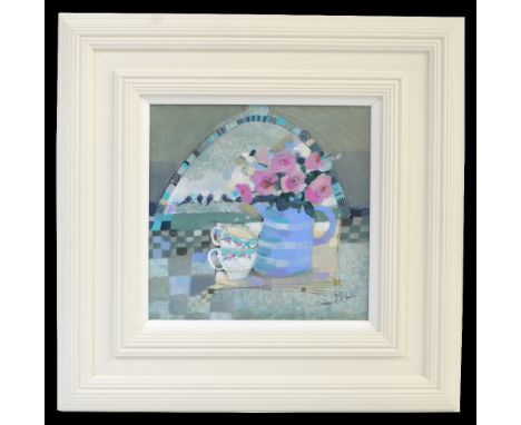 EMMA DAVIES; oil on board, 'Arched Window', signed lower right, details verso, 30 x 30cm, framed. (D)Additional InformationLi