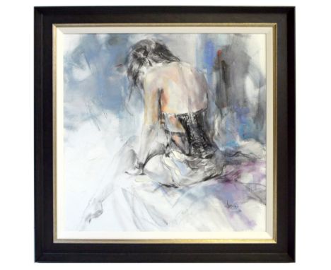 ANNA RAZUMOVSKAYA; embellished limited edition print, 'The Time Between', edition 9/50, signed lower left, 76 x 76cm,&nbsp;fr