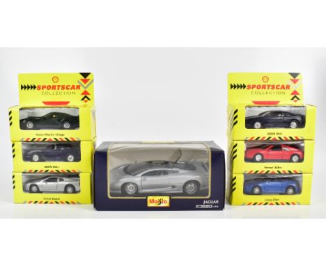 MAISTO; a diecast Jaguar XJ220, six Shell Sports Car Collection diecast vehicles and a part Little Hostess set (missing one c