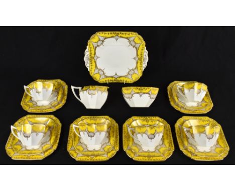 SHELLEY; a twenty-one piece tea service in the Queen Anne shape, pattern no.11541.Additional InformationMinor wear to the gil