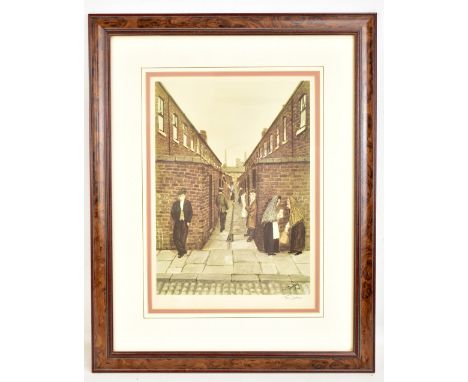 TOM DODSON (British, 1910-1991); offset lithograph on card, ‘Back Street Bookie’, signed and no. 711/850, with FATG blind sta