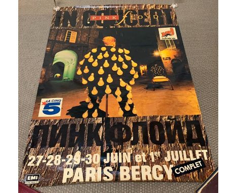 Pink Floyd in concert poster Paris featuring the light bulb suit (156cm x 109cm)