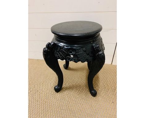 A carved ebony stool 