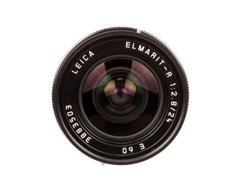 A Leitz Elmarit-R f/2.8 24mm Lens, E60, black, serial no. 3883503, body, G, elements, G-VG, some light cleaning marks and int