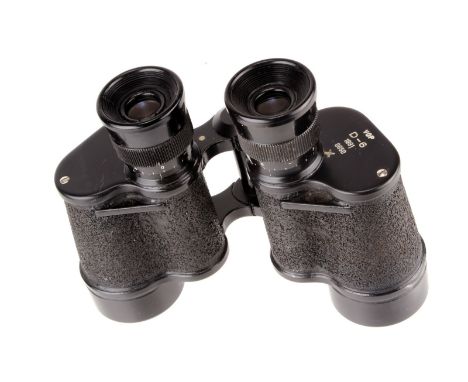Meopta VOP D-6 6x30 Binoculars, Czechoslovakian, black, serial no. 0850, body, VG, elements, VG, some very light internal haz