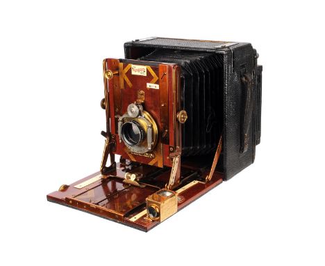 A Sanderson De Luxe Camera, with C. P. Goerz roller-blind shutter, 4½x6¼, with Carl Zeiss Jena Protarlinse f/6.3 350mm lens, 