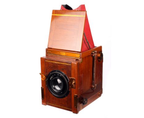 A Soho London Tropical Reflex Camera, serial no. M3645, 4½x6¼, with Ross Xpress f/4.5 10” lens, serial no. 131624, body, VG, 