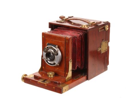 A J. H. Dallmeyer Mahogany Hand Camera, 4x3”, serial no. 8217, with G. P. Goerz Dopp-Anastigmat Dagor f/6.8 125mm lens, body,