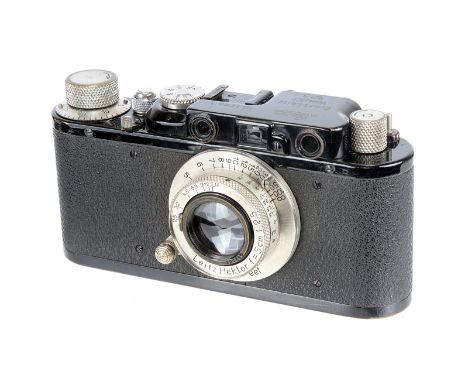 A Leica II Rangefinder Camera, 1926, upgraded from Ia, black, serial no. 1980, with Leitz Hektor f/2.5 50mm lens, nickel, ser