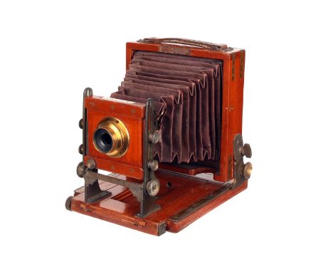 A J. Lancaster & Sons Instantograph Mahogany Quarter-Plate Camera, 3x4”, serial no. 248, with Lancaster f/10 brass lens, body