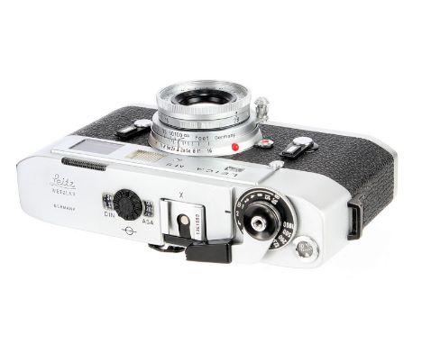 A Leica M5 Rangefinder Camera, 1973, chrome, serial no. 1361559, with Leitz Elmar f/2.8 50mm lens, 1959, chrome, serial no. 1