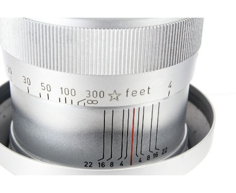 A Leitz Hektor f/2.5 125mm Lens, 1959, chrome, serial no. 1650460, body, G, elements, G, some light fungus and internal haze,