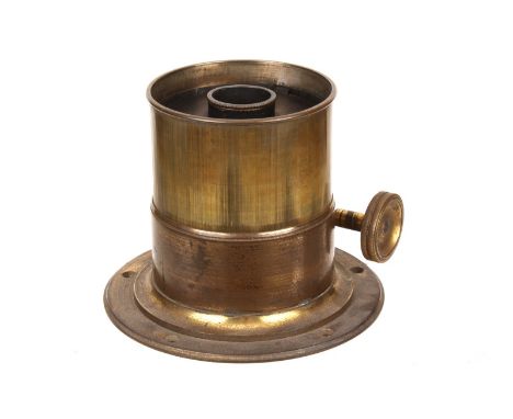 An Unmarked Daguerreotype Brass Lens, with rack and pinion focusing, body, VG, elements, VG, some light cleaning marks, with 