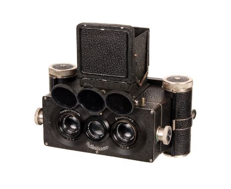 A Rollei Rolleidoscop Stereo Camera, 6x13cm, serial no. 39642, with Carl Zeiss Jena Tessar f/4.5 75mm lenses, serial nos. 994