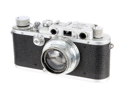 A Leica IIIa Rangefinder Camera, 1936, chrome, serial no. 206578, with Leitz Summar f/2 50mm lens, 1936, chrome, serial no. 3