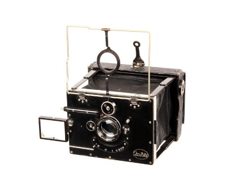 An Ica Bebe ‘41’ Folding Strut Camera, 6.5x9cm, serial no. J91951, with Carl Zeiss Jena Tessar f/4.5 105mm lens, serial no. 5