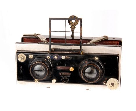 A Francia Paris Stereo Camera, serial no. 10000, with Aplanat-Sumo lenses, serial nos. 60106 / 60107, body, G, shutter sticki