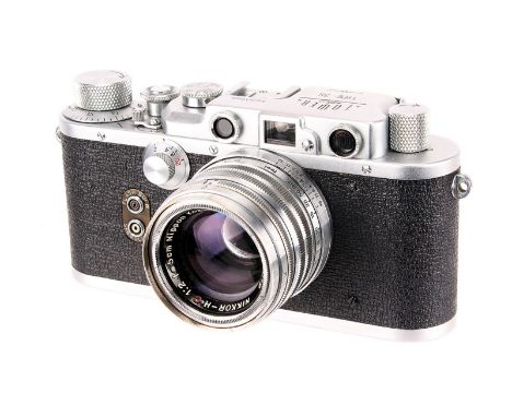 A Nicca Co. Tower Type-3S Rangefinder Camera, chrome, serial no. 50785, with Nippon Nikkor-H.C f/2 50mm lens, chrome, serial 