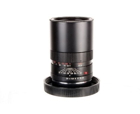 A Leitz Elmarit-R f/2.8 135mm Lens, black, serial no. 2139171, body, VG, elements, G, some internal haze and light fungus to 